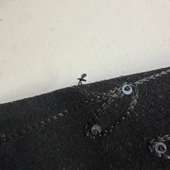 Vintage Embroidered Grunge Preppy Boho Chic Floral Genuine Leather Jacket Small - Picture 13 of 16